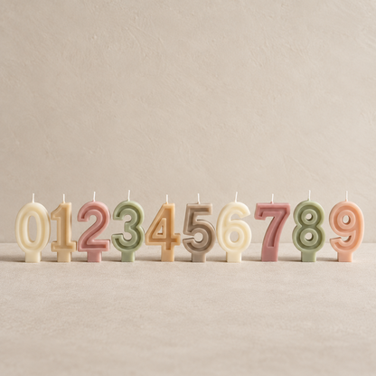 Velas de cumpleaños de soja con números del 0 al 9