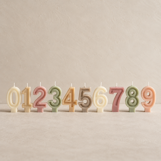 Velas de cumpleaños de soja con números del 0 al 9