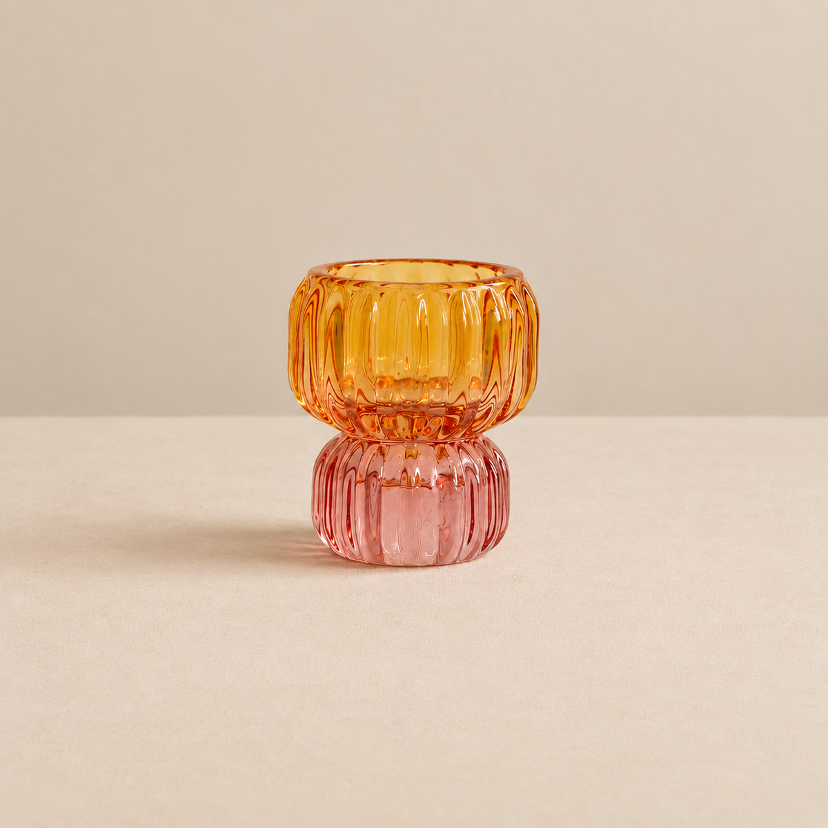 Portavelas Reversible de Cristal
