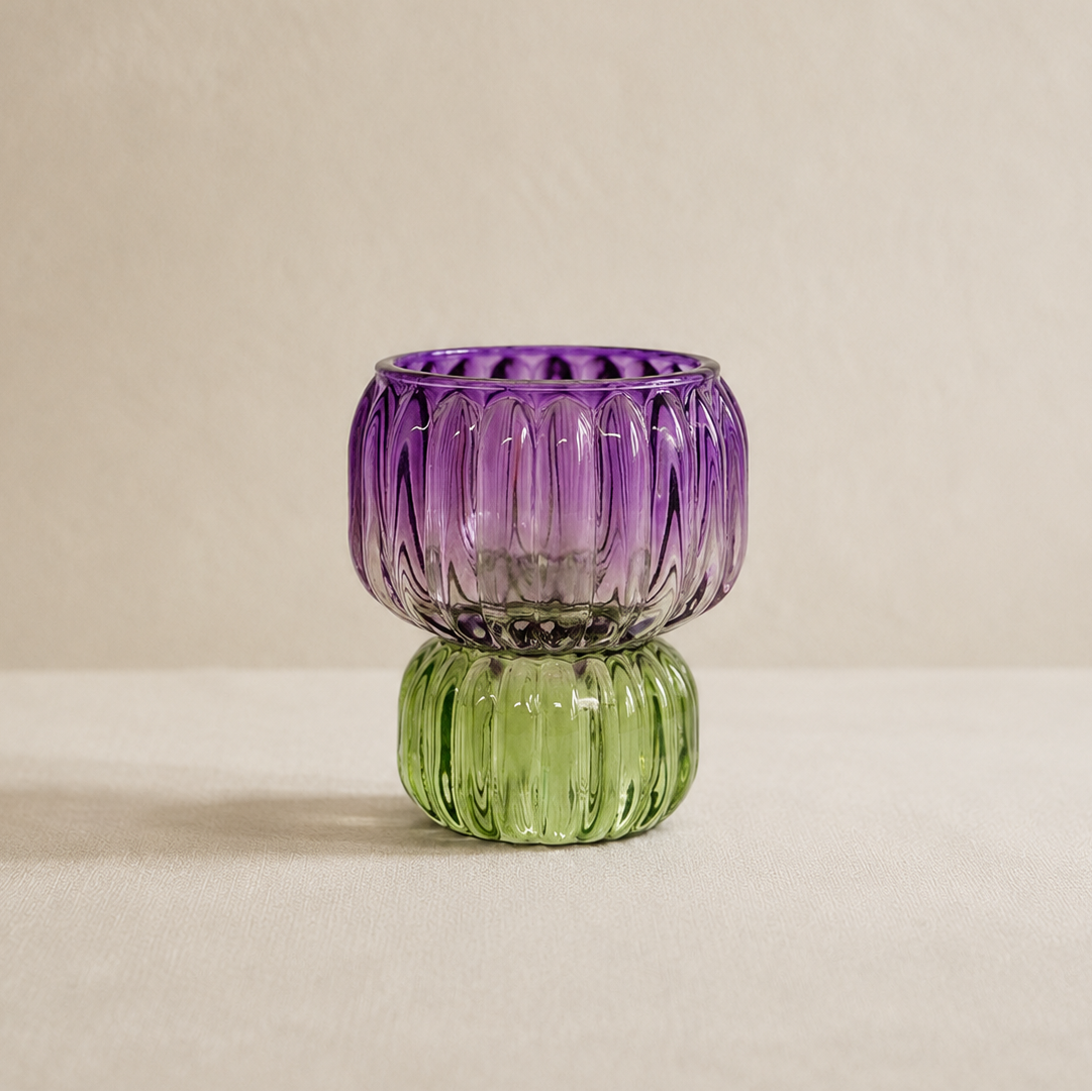 Portavelas Reversible de Cristal