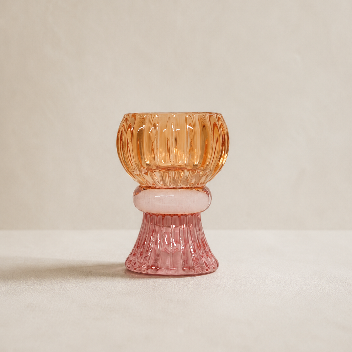 Portavelas Reversible de Cristal