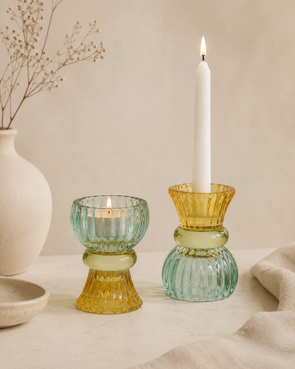 Portavelas Reversible de Cristal