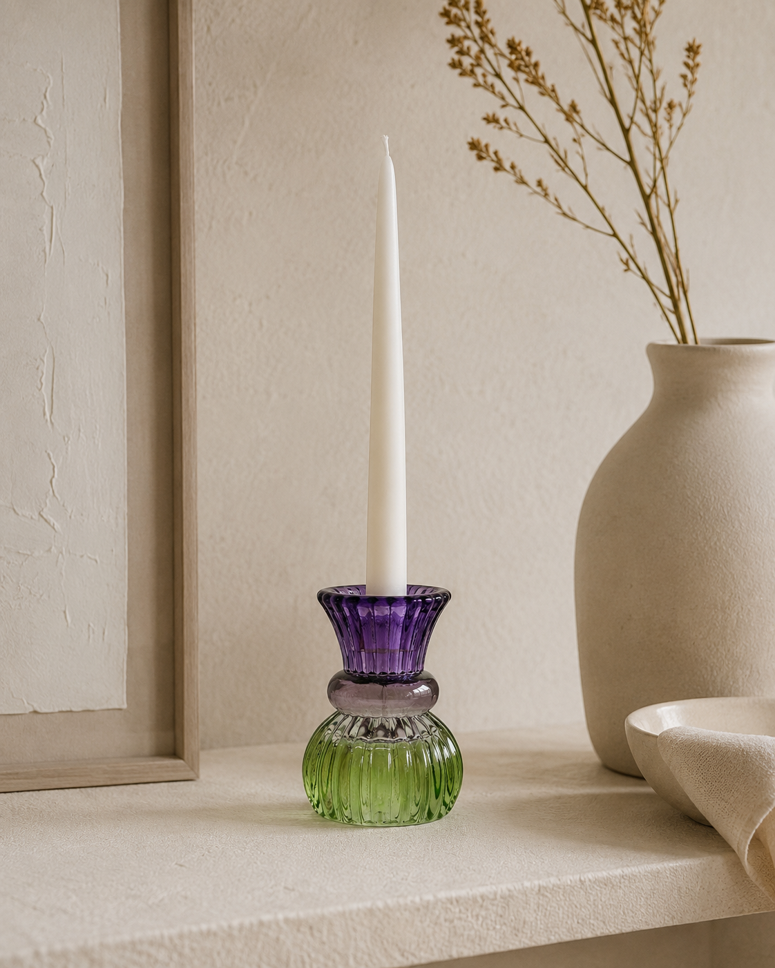Portavelas Reversible de Cristal