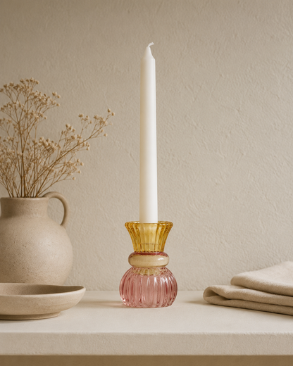 Portavelas Reversible de Cristal