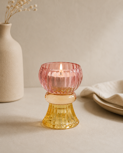 Portavelas Reversible de Cristal