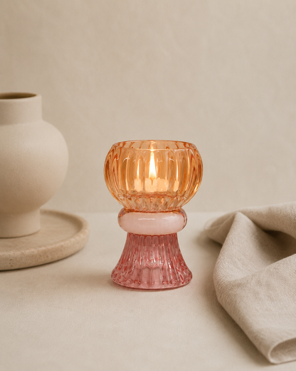 Portavelas Reversible de Cristal