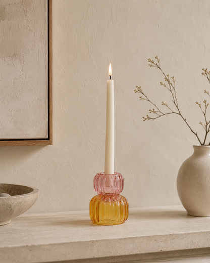 Portavelas Reversible de Cristal