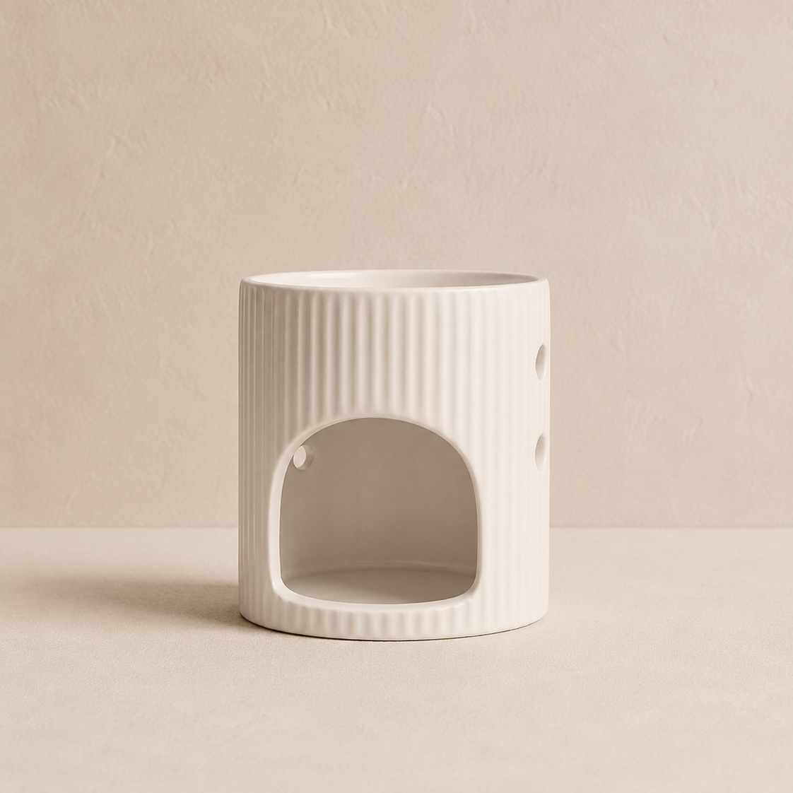 Quemador blanco grande para wax melts de cerámica