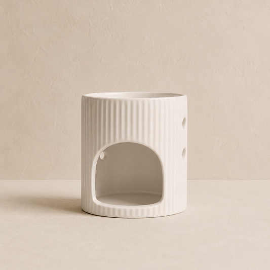 Quemador blanco grande para wax melts de cerámica