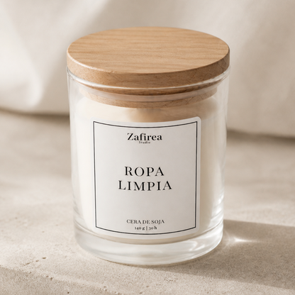 Vela aromática con tapa de madera 140 g